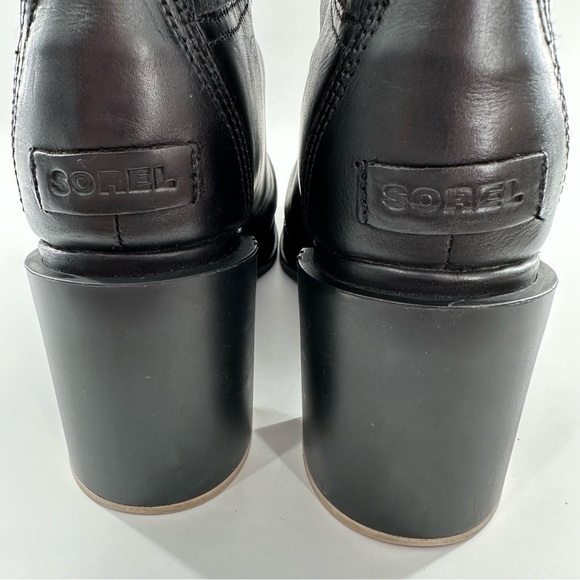 Sorel Margo Chelsea ankle booties size 10.5 41.5 black leather chunky boots - Picture 6 of 15